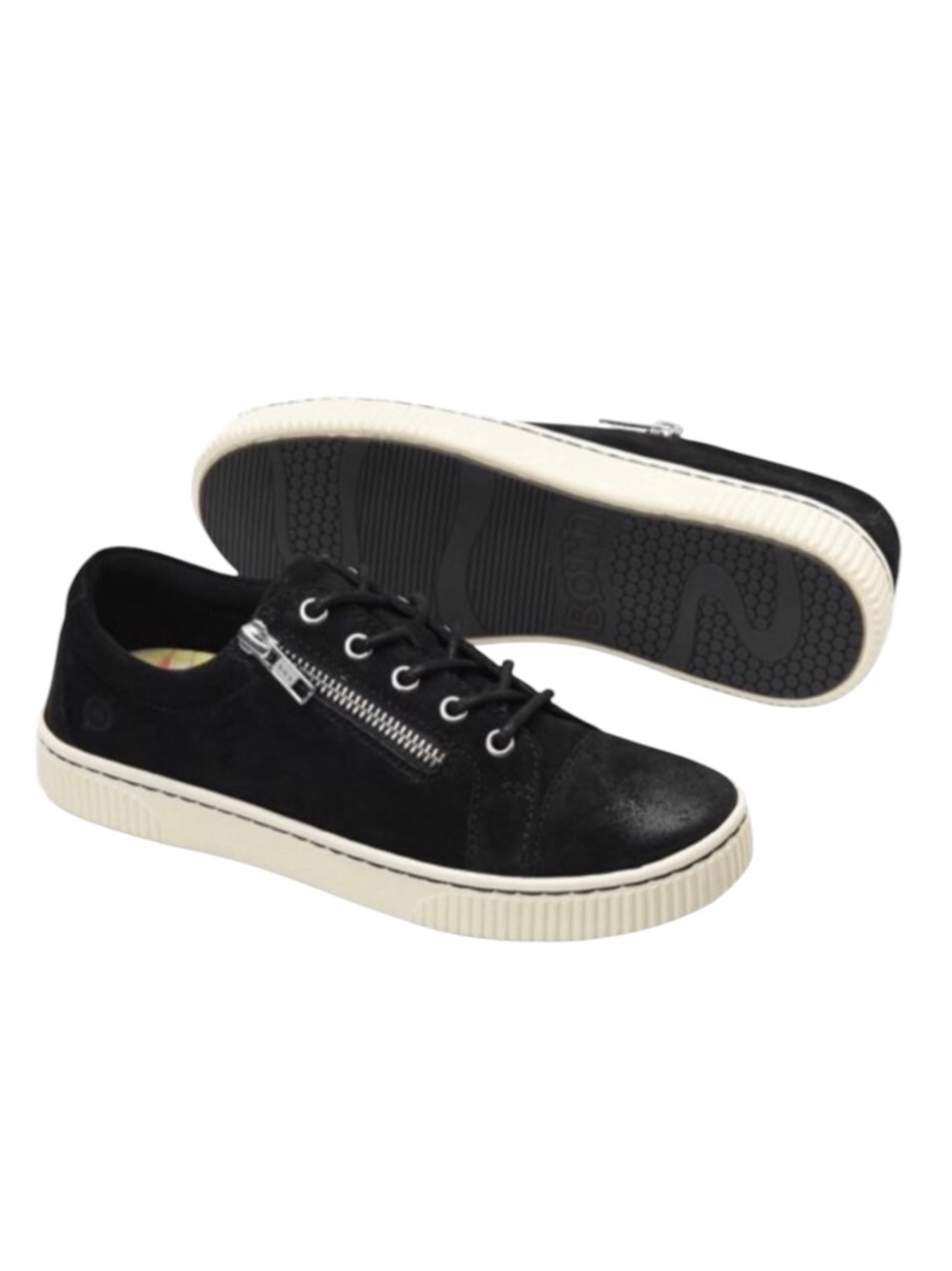 NEW Born Tamara Textured Suede Casual Sneaker Black Size 8
